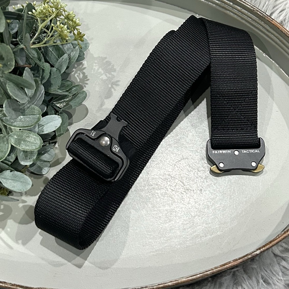 Fairwin Black 1" Thick Tactical Belt Fits Up To 48" Waist